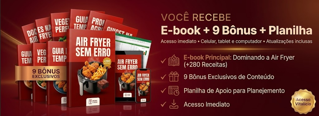 Você recebe: E-book + 9 Bônus + Planilha